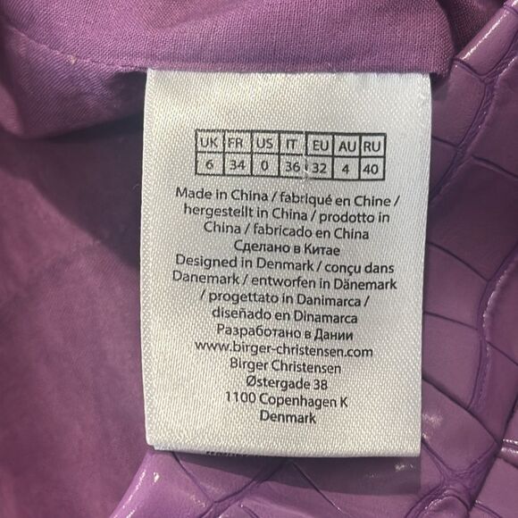 New ROTATE Birger Christiansen Purple Croc Vegan Leather Pants Size 0 FR 34 - Picture 15 of 16